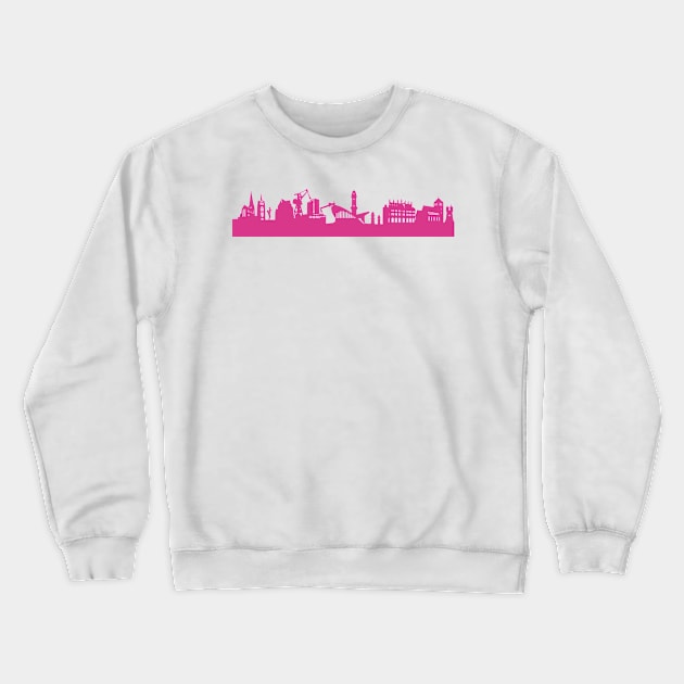 Rostock skyline pink Crewneck Sweatshirt by 44spaces